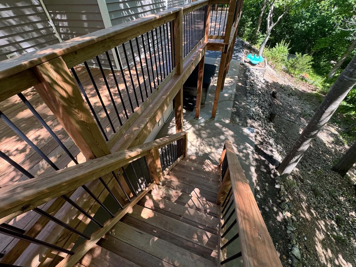 Elevated CedarTone deck framing and finish